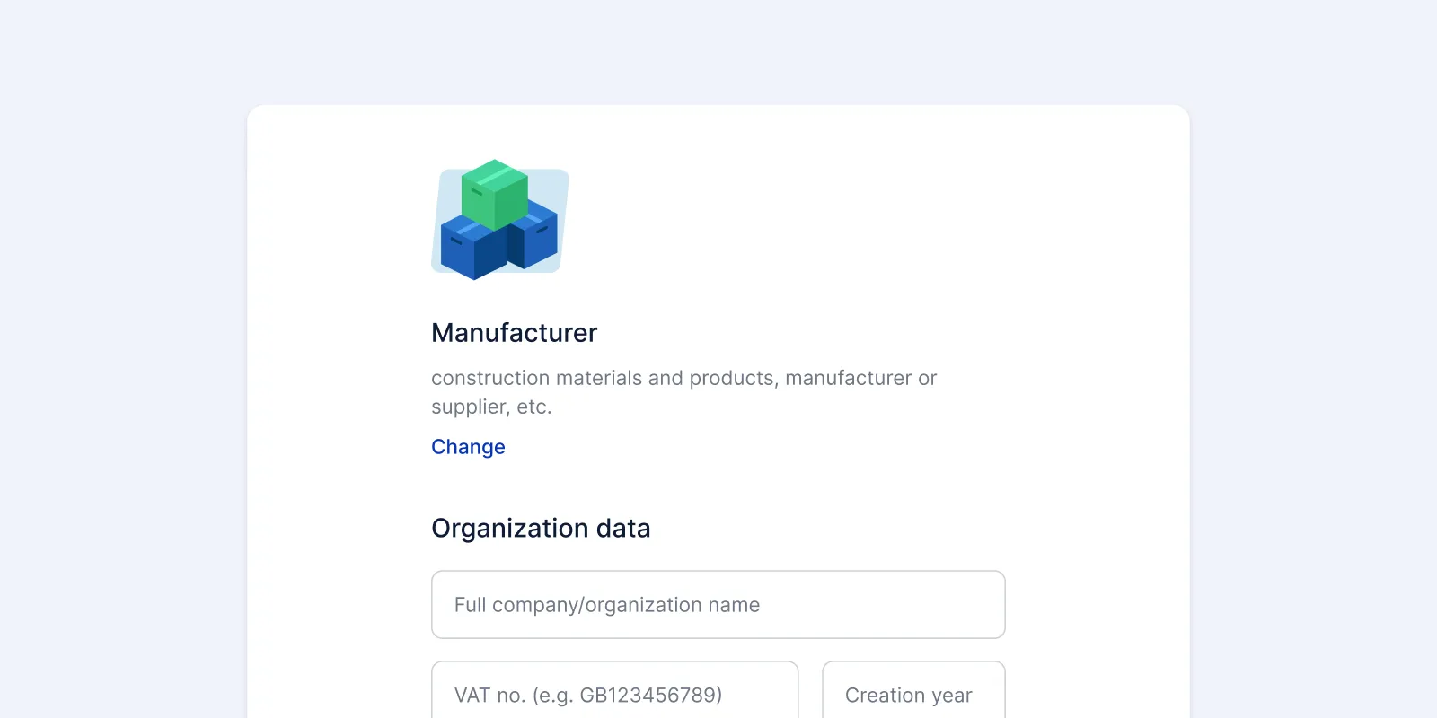 A platform for construction companies and manufacturers - Registration for producers